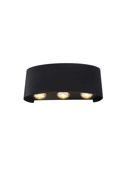 Modern Lamp Wall with Integrated LED Black 17x8x4cm