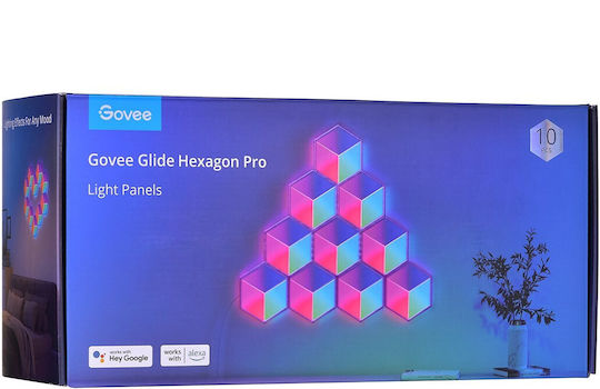Govee Smart Φωτιστικό Glide Hexa Pro LED RGBIC Hexagon 10τμχ
