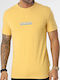 Guess T-shirt Bărbătesc cu Mânecă Scurtă Washed Yellow