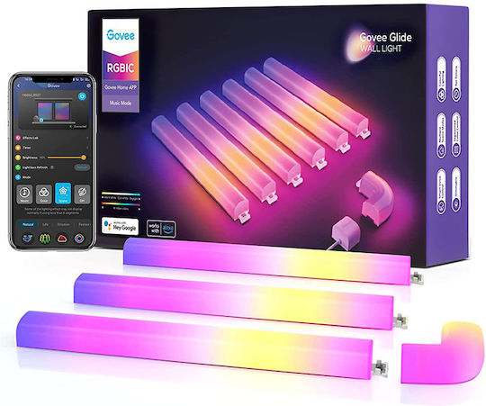 Govee Smart Lampa Decorativă Glide Wall Light 6+1 LED RGBIC Baruri 7 Bucăți