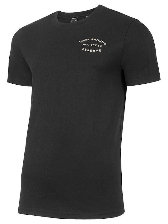 Outhorn Ανδρικό T-shirt Μαύρο με Στάμπα