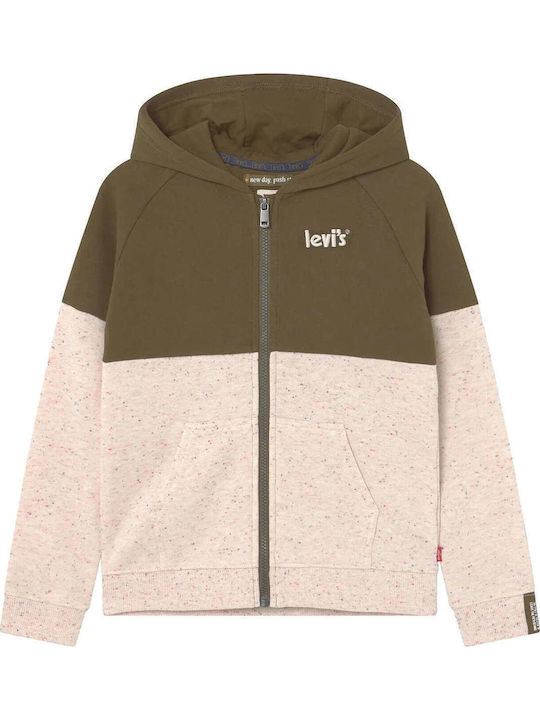 Kinder-Sweatshirtjacke mit Kapuze Khaki