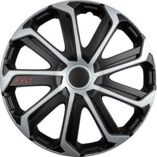 Auto Gs Set Capace De Roți Auto Evo 4 Bucăți 16" Negru/Argintiu