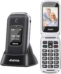 Tokvia T221 Една SIM карта Мобилен телефон с Големи Бутони Черно