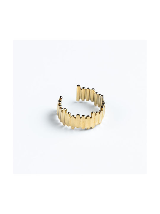 Steel gold ring Cuoro Golden Grass