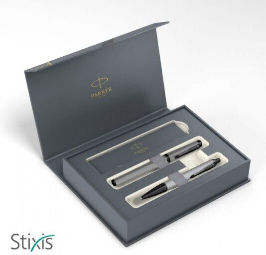 Parker I.M. Core Stiftset Kugelschreiber Mittel mit Füller Mittel Metal in einem Etui (in einer Papierkassette)