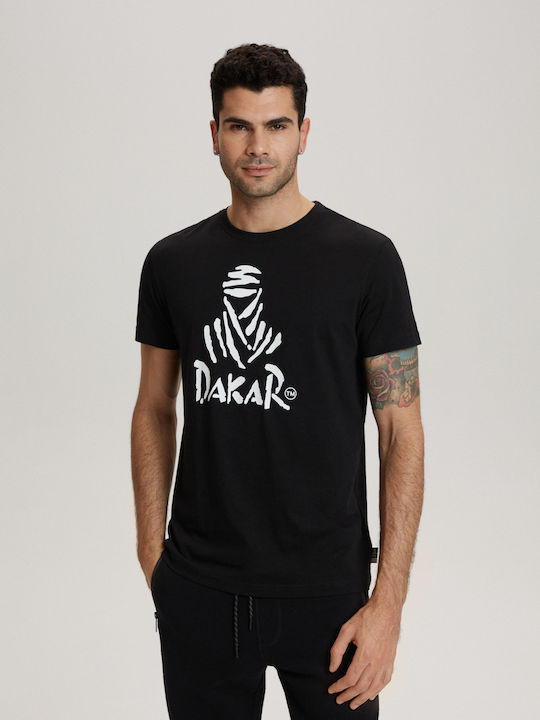 Tricou Dakar cu imprimare DKR LOGO 1 - NEGRU