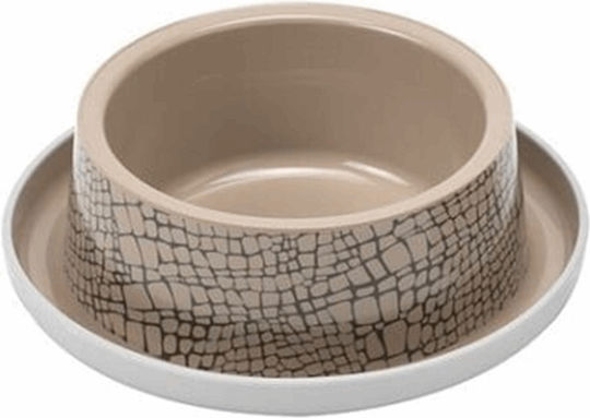 Moderna Trendy Dinner Plastic Bowl Food & Water for Dog & Cat with Base 735ml in Beige Color