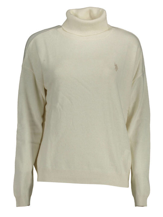 U.S. Polo Assn. Women's Blouse Long Sleeve Turtleneck White