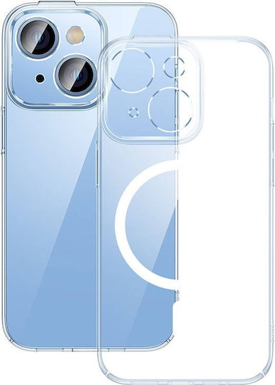 Baseus Crystal Задна корица Закалено стъкло / Силикон 0.1мм Магнитен Прозрачен (iPhone 14 Plus)