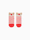 Zippy Christmas fleece socks red beige