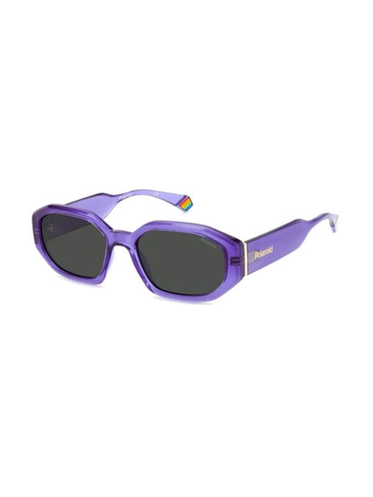 Polaroid Women's Sunglasses with Purple Acetate Frame and Gray Polarized Lenses PLD 6189/S 789/M9