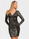 Enzzo Eleanor Mini Evening Dress Black