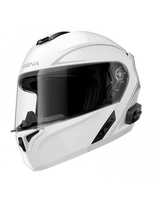 Sena Outrush R Modular Helmet with Sun Visor ECE 22.05 1730gr Glossy White SEN000KRA17