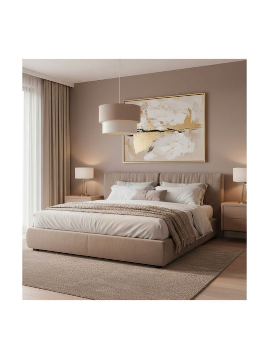 Pakketo PWL-1194 Adjustable Beige Pendant Ceiling Light with E27 Socket 30x30x72cm