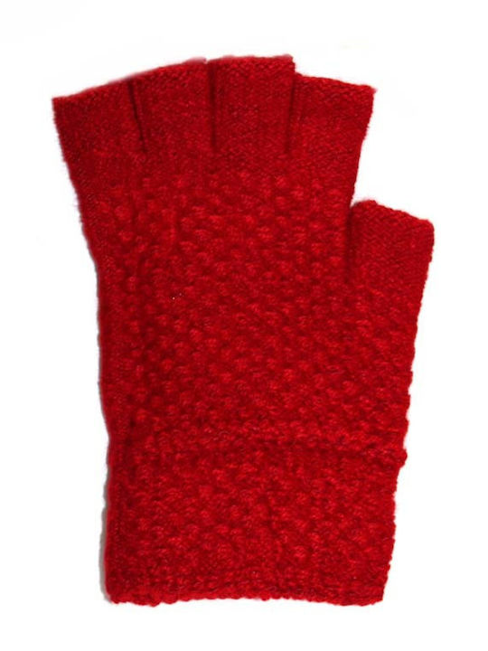 Γυναικεία Πλεκτά Γάντια με Κομμένα Δάχτυλα Κοκκινα