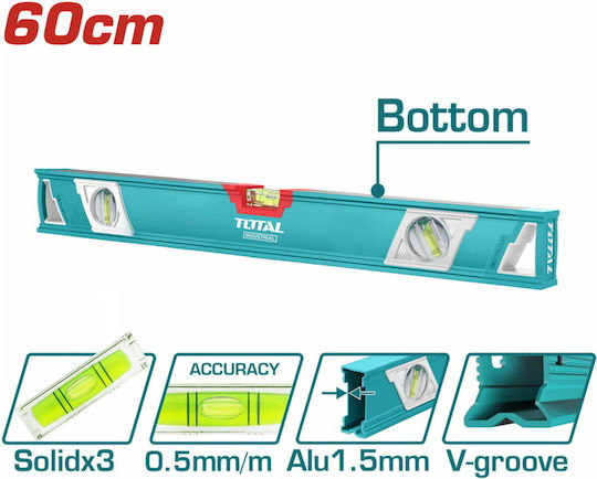 Total TMT26086 Spirit Level Aluminum 60cm with 3 Eyes