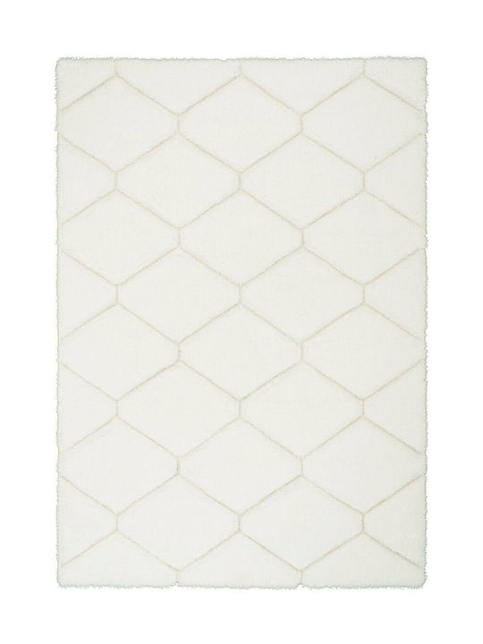 Koulis Carpets P420H Modern Bedroom Rug Set White 3 Pieces