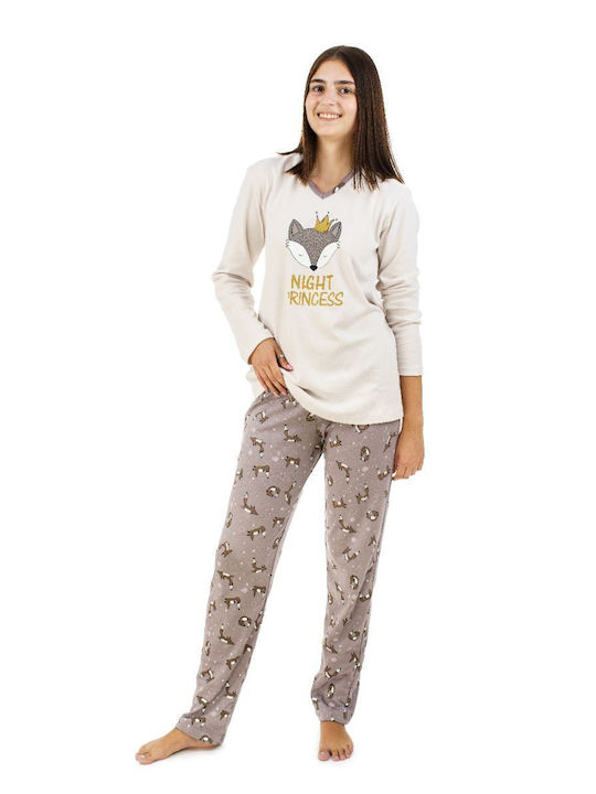 pijamale pentru copii goodnight princess ecru