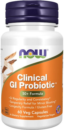 Now Foods Клиничен GI Пробиотик Добавка с Пробиотици 60 Растителни Капсули