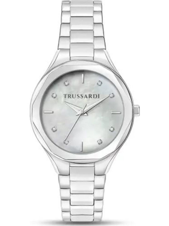 Trussardi T-Small Damen Uhr mit Silber Metallarmband