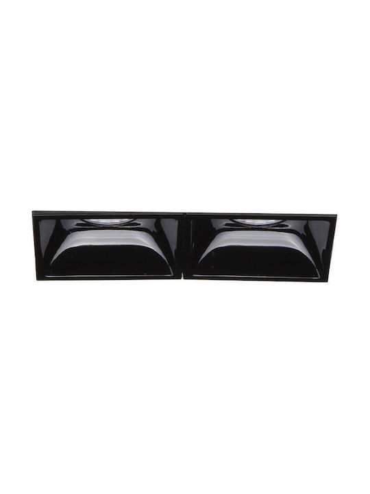 Ideal Lux Lika Trimless Παραλληλόγραμμο Μεταλλικό Χωνευτό Σποτ με Ενσωματωμένο LED και Φυσικό Λευκό Φως Μαύρο 7x7.1εκ. 1τμχ