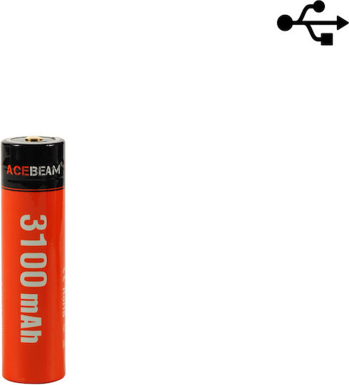 Acebeam Επαναφορτιζόμενη Μπαταρία με USB 18650 Li-ion 3100mAh 3.6V 1τμχ