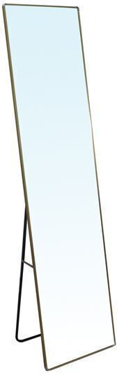 Klikareto Leonor Boden- oder Standspiegel mit Champagner Metallischem Rahmen 150x40cm