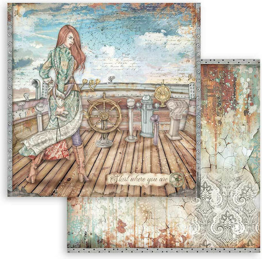 Stamperia Lady Vagabond Lifestyle Timone Лист Scrapbooking Двустранен Единичен 1бр