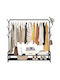 Klikareto Zenia Floor Garment Rack made of Metal Black 125x34x155cm