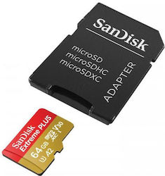 Sandisk Extreme Pro SDSQXBU-064G-GN6MA microSDXC 64GB U3 V30 A2 UHS-I with Adapter