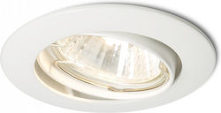 Rendl Light Studio Topic R Directional Chrome 230v 50w Round Metallic Recessed Spot with Socket GU10 Silver 8.2x8.2cm. 1pcs