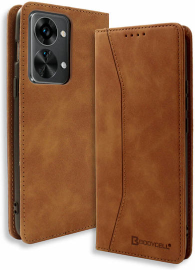 Bodycell Book Δερματίνης Καφέ (OnePlus Nord 2T)
