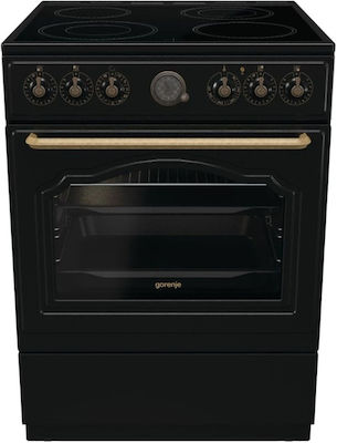 Gorenje GECS6B70CLB Κουζίνα 71lt με Κεραμικές Εστίες Π60εκ. Μαύρη