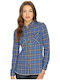 Billabong Frenzy Women's Checked Long Sleeve Shirt Blue