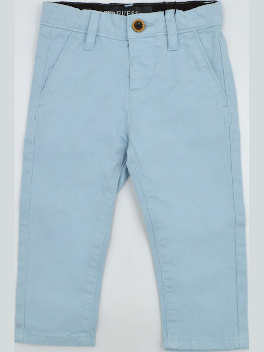 Guess Kids' Chino Fabric Pants Light Blue