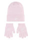 Kinder Mütze Set Gestrickt Rosa