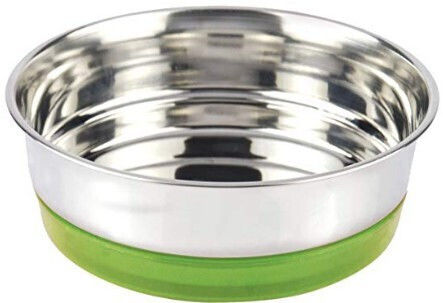 Croci Steel Fluo Stainless Steel Bowl Food & Water for Dog & Cat with Base 2x 200ml in Green Color