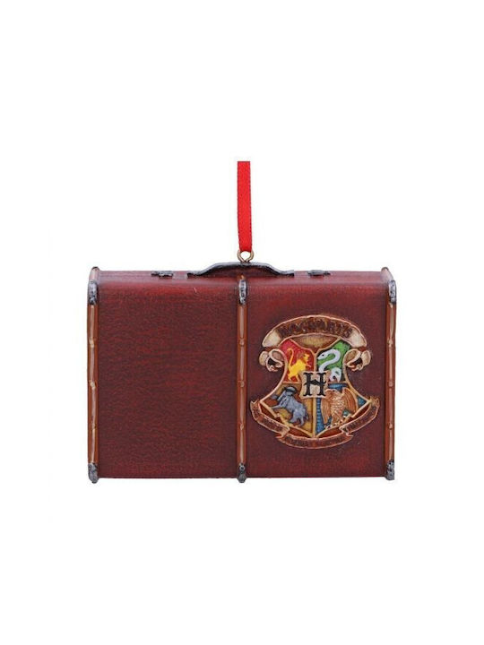 Nemesis Now Hogwarts Suitcase Ornament de Crăciun Figura Plastic cu Pulbere de Aur cu Paiete