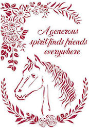 Stamperia Schablonen Designs Horse with Flowers