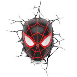 3DLightFX Led Kids Wall Light Spider Man Miles Morales