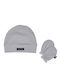 Kinder Mütze Set Stoff Gray