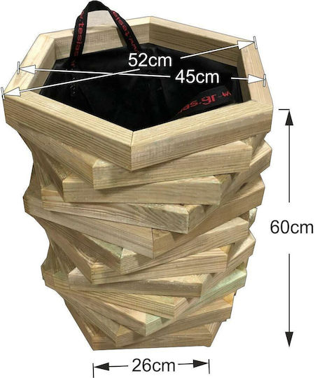 Tesias Pot Wooden 52x45x60cm.