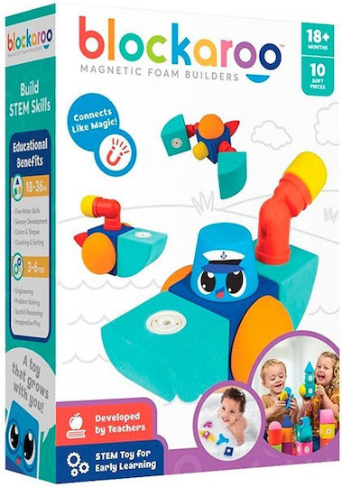Blockaroo Blocks Magnetisches Bauspielzeug Foam Builders - Boot für Kinder ab 1,5+ Jahre Jahren