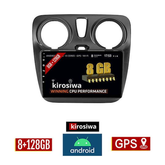 Kirosiwa Car Audio System for Renault Dokker Dacia Dokker Dokker 2012+ (Bluetooth/USB/AUX/WiFi/GPS) with Touch Screen 9"