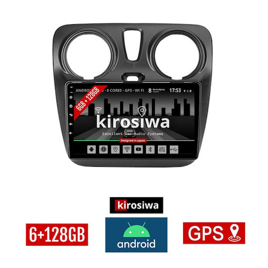 Kirosiwa Ηχοσύστημα Αυτοκινήτου για Renault Dokker Dacia Dokker Dokker 2012+ (Bluetooth/USB/AUX/WiFi/GPS) με Οθόνη Αφής 9"