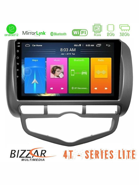 Bizzar Ηχοσύστημα Αυτοκινήτου για Honda Jazz Auto 2002-2008 με A/C (Bluetooth/USB/WiFi/GPS/Apple-Carplay/Android-Auto) με Οθόνη Αφής 9"
