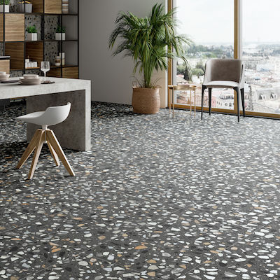Ravenna Dot Graphite Mat Floor Interior Matte Granite Tile 120x60cm Multicolour