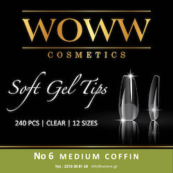 Woww Cosmetics Woww No6 Medium Coffin Съвети за изкуствени нокти Прозрачни 240бр