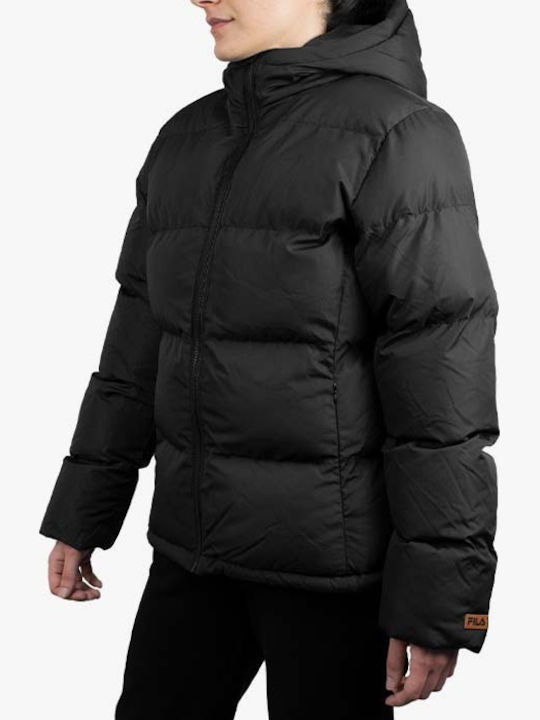 Ada Puffer Jacket Κοντό Γυναικείο Puffer Μπουφάν για Χειμώνα Μαύρο